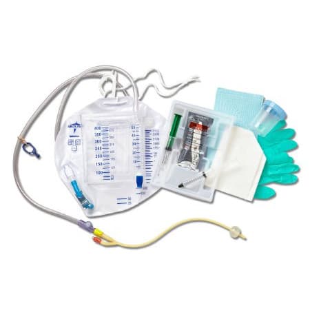 Medline 2-Layer Silicone-Elastomer Latex Foley Catheter Trays, Blunt Cannula - Image 2