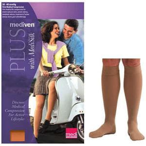 Mediven Plus Calf High Compression Stocking, Size 4, Beige - Pair of 2 - Image 1