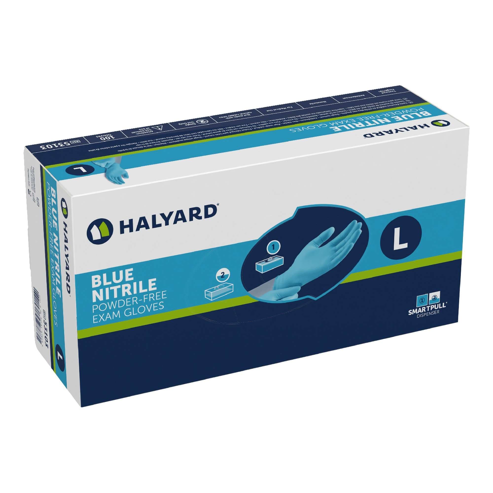 Halyard Blue Nitrile Exam Gloves