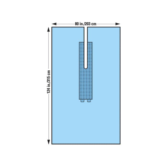 O and M Halyard Inc Orthopedic Drape 80 W x 124 L Inch U Bar Drape Sterile - Case of 25 - Image 1