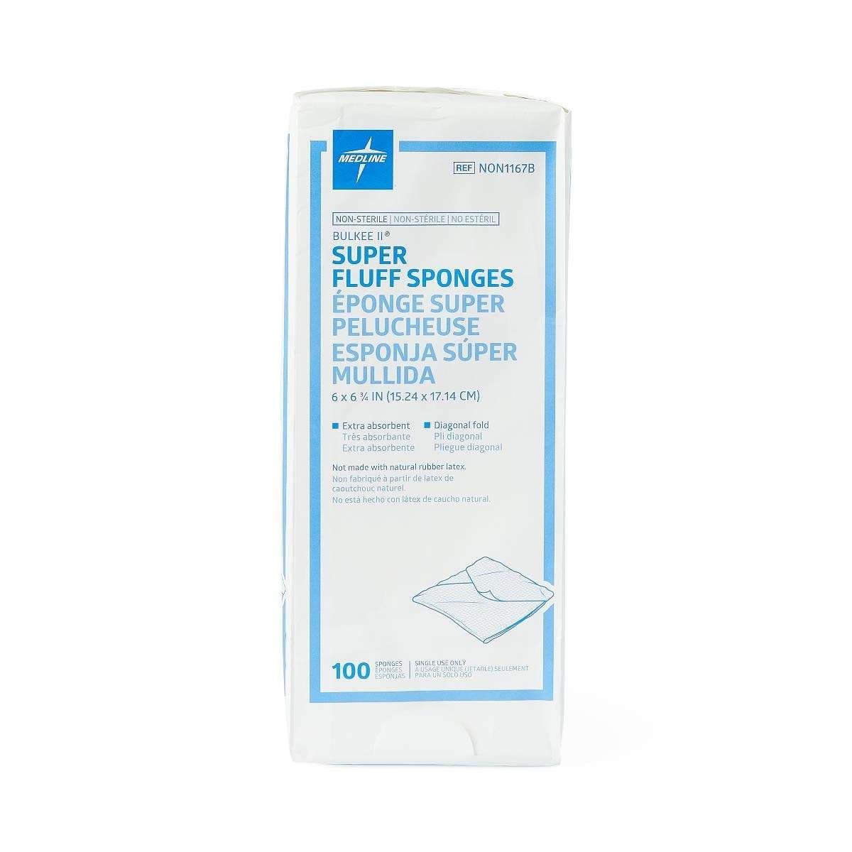 Medline Nonsterile Bulkee II Extra Absorbent Super Fluff Sponge - Image 1
