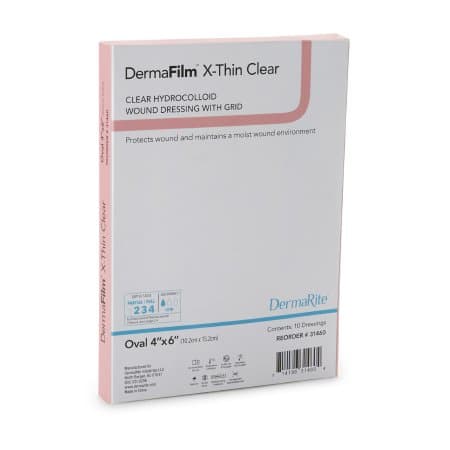 DermaFilm Hydrocolloid Wound Dressing, X-Thin Clear with Grid - Image 1