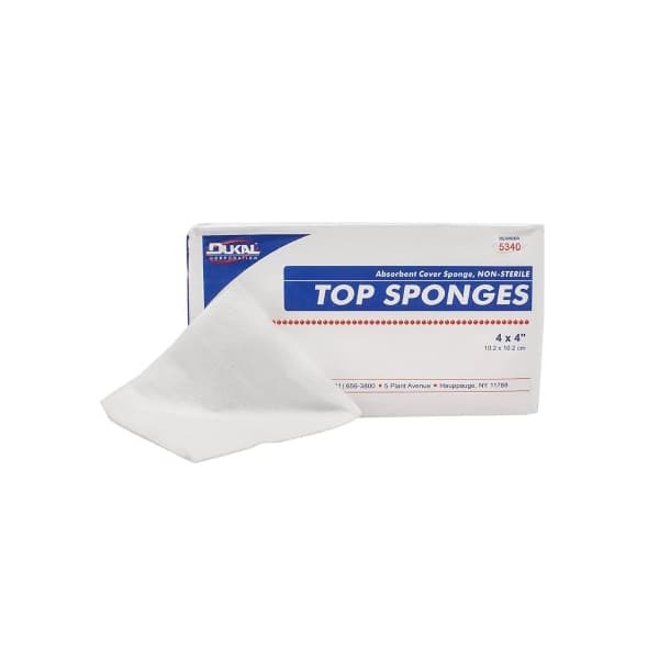 Dukal Nonwoven Sponge White 4 x 4 Inch 8-Ply Square - Image 1