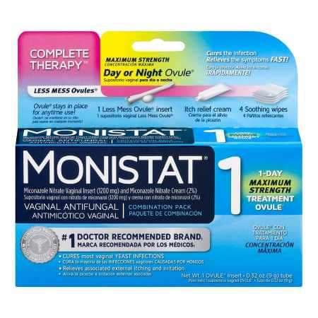 Monistat 1 Vaginal Antifungal Suppository - Image 1