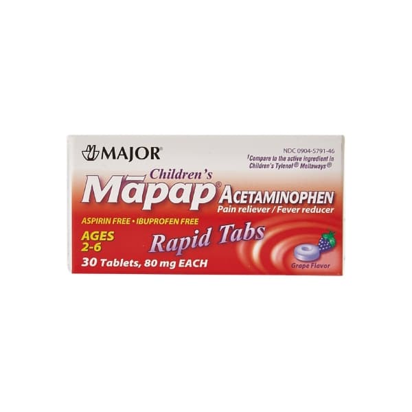 Mapap Children'S Pain Relief Orally Disintegrating Tablet, Grape Flavor