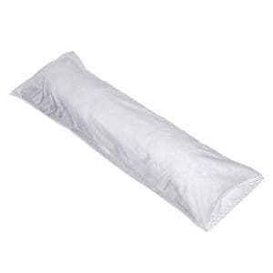 Hermell Body Support Pillow with Cover, 52" x 16", White