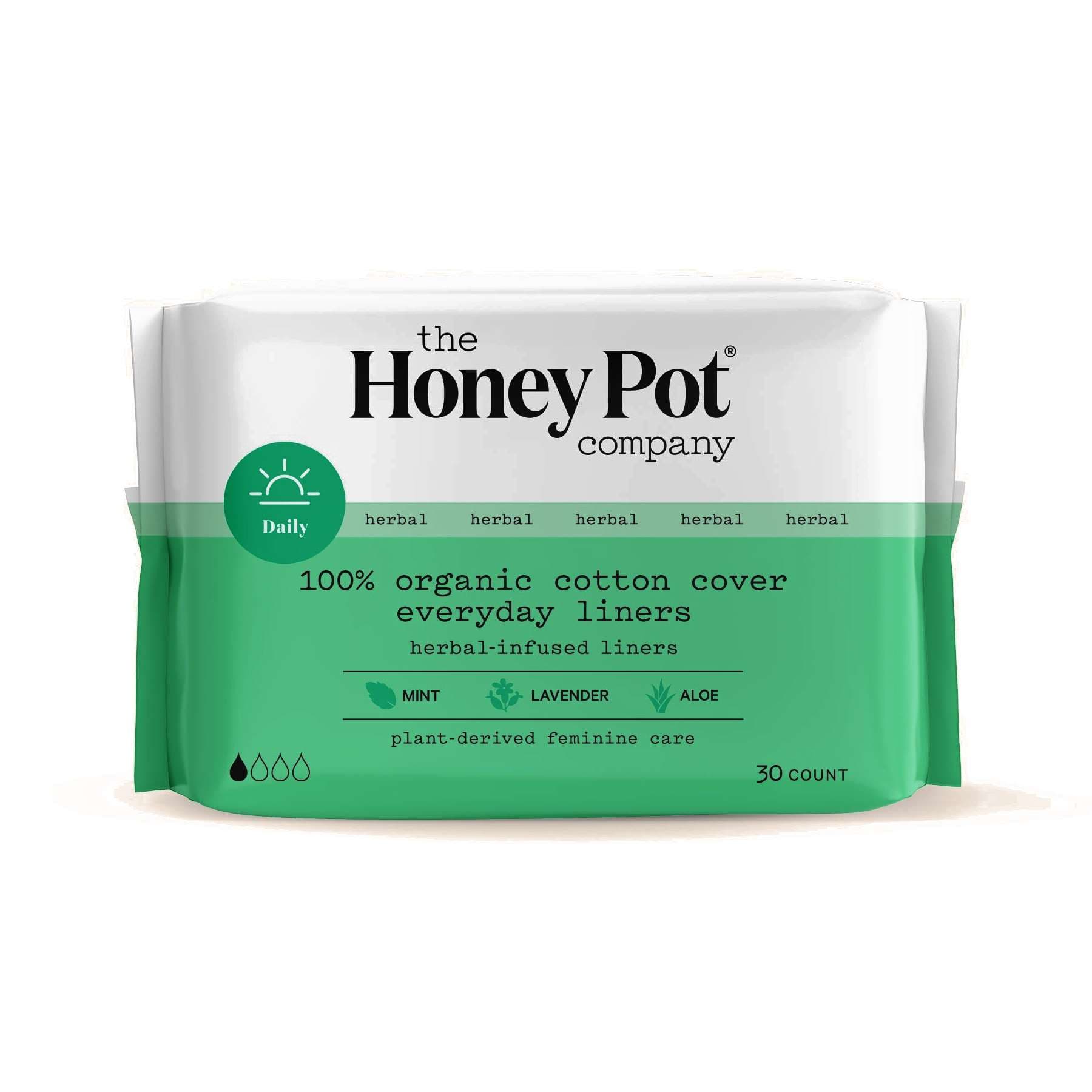 The Honey Pot Everyday Herbal Pantiliners, Light Absorbency - Package of 30