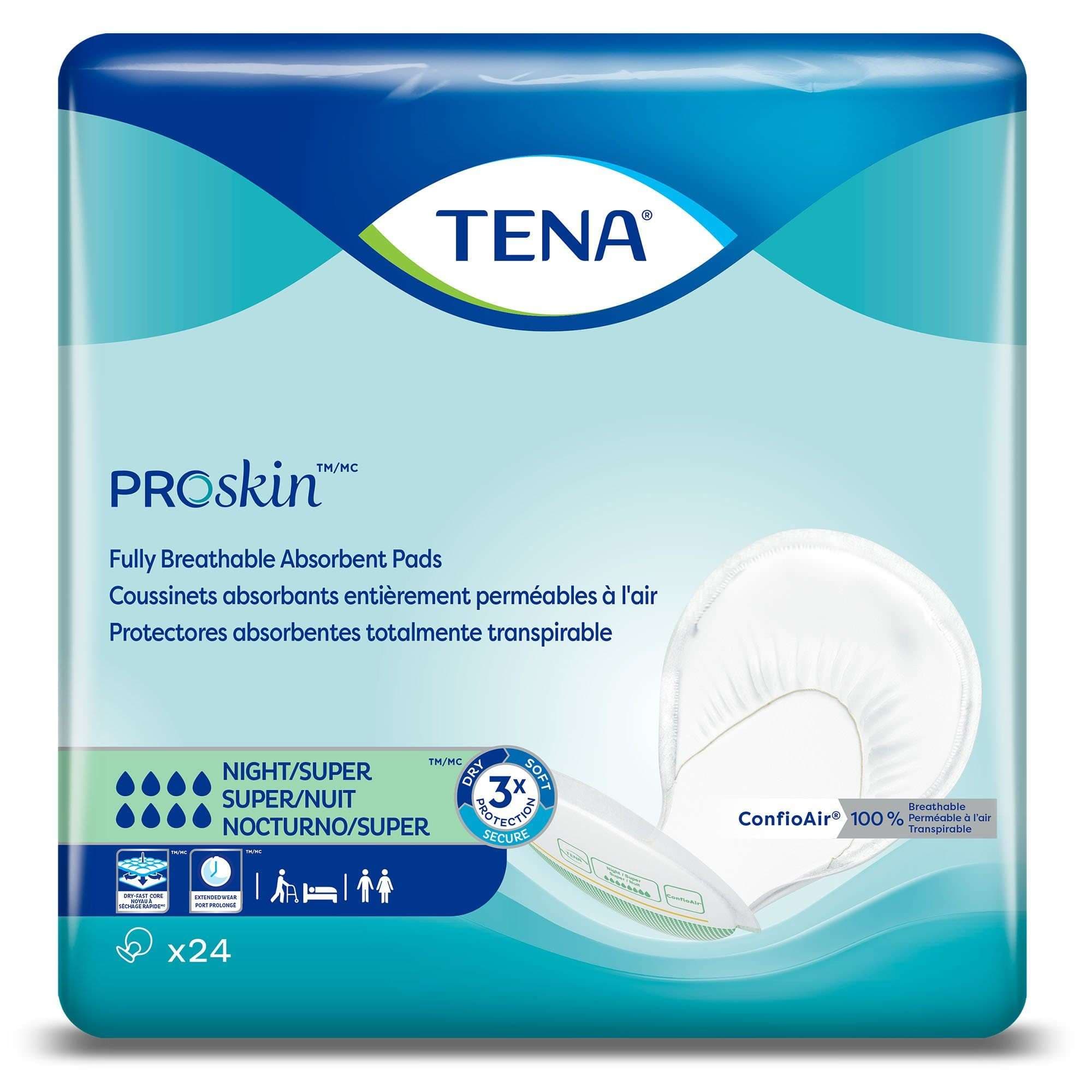 TENA Proskin Night Super Absorbency Pads - Image 1