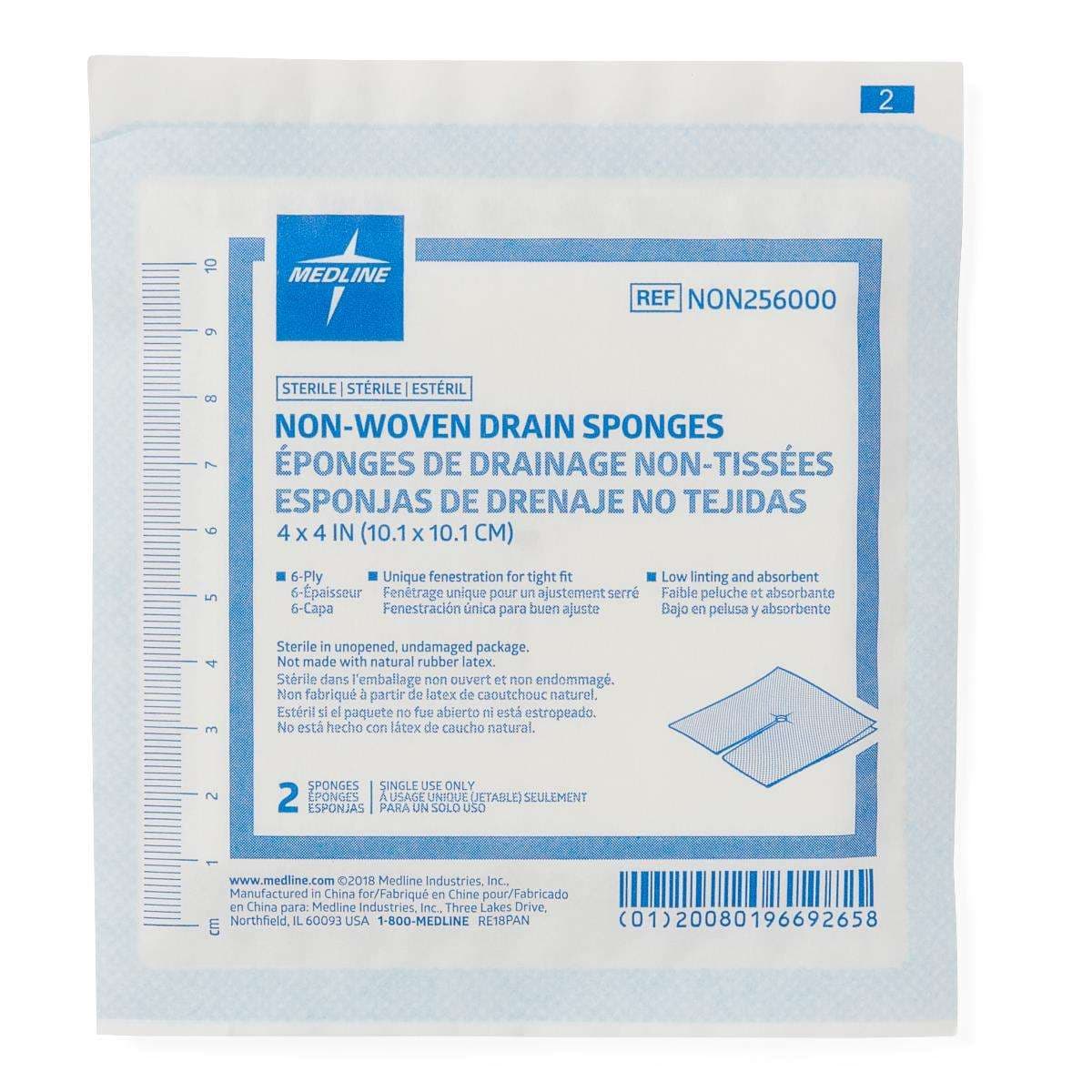 Medline Sterile Nonwoven Gauze Drain Sponges - Image 5