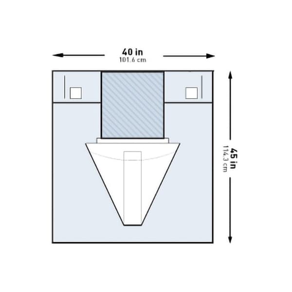 McKesson Blue Obstetrics and Gynecology Drape, 40 W x 45 L Inch - Image 1