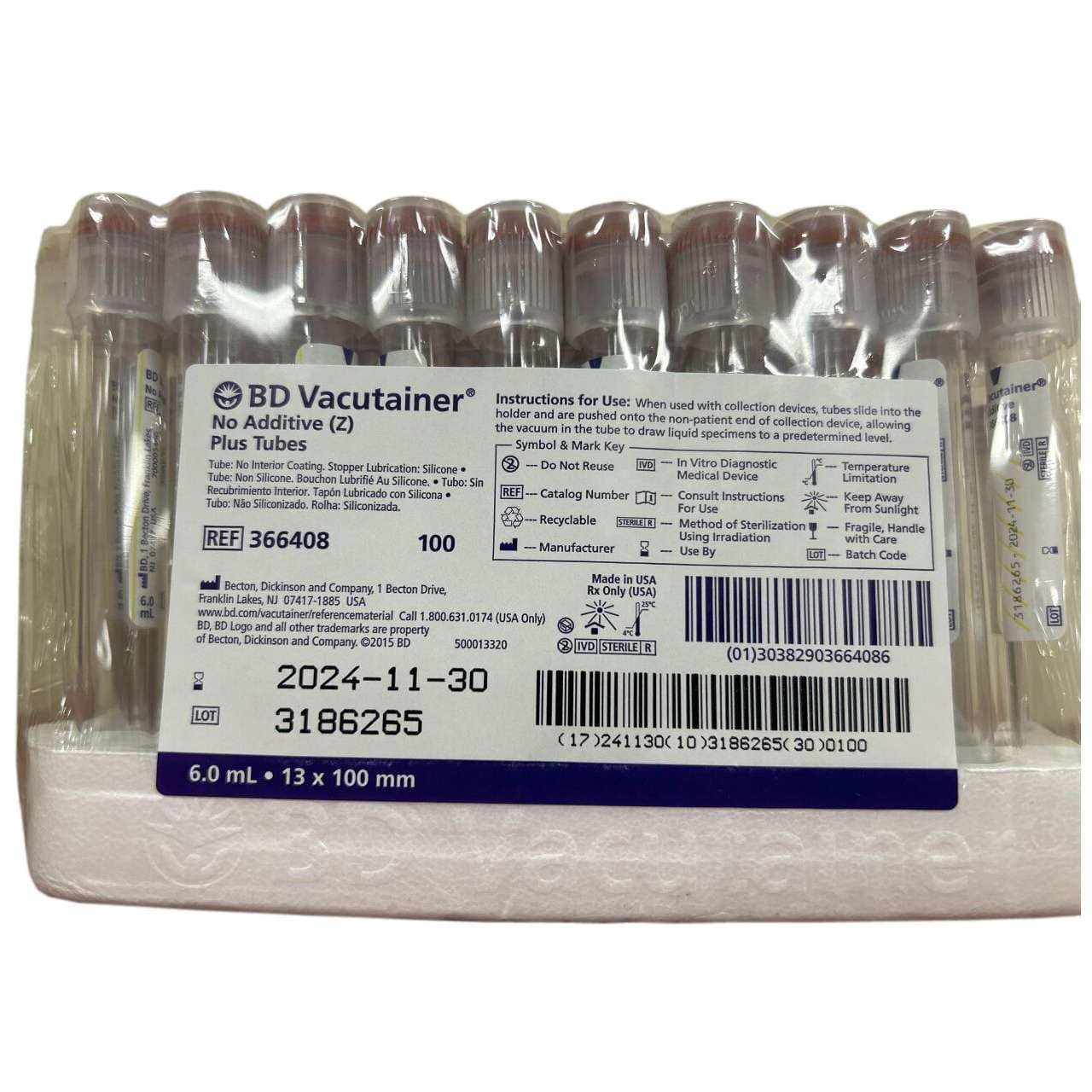 BD Vacutainer No Additive (Z) Plus Secondary Tube, 6 mL - Image 2