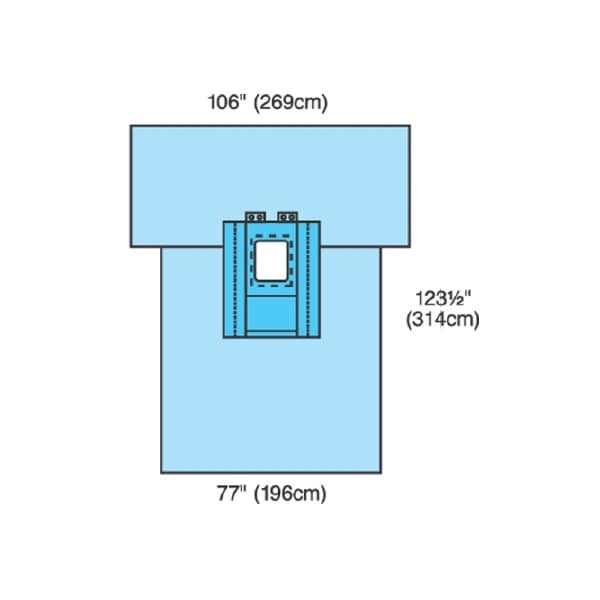 Cardinal Surgical Drape Blue 77 W x 106 W x 122 L Inch - Case of 8 - Image 1