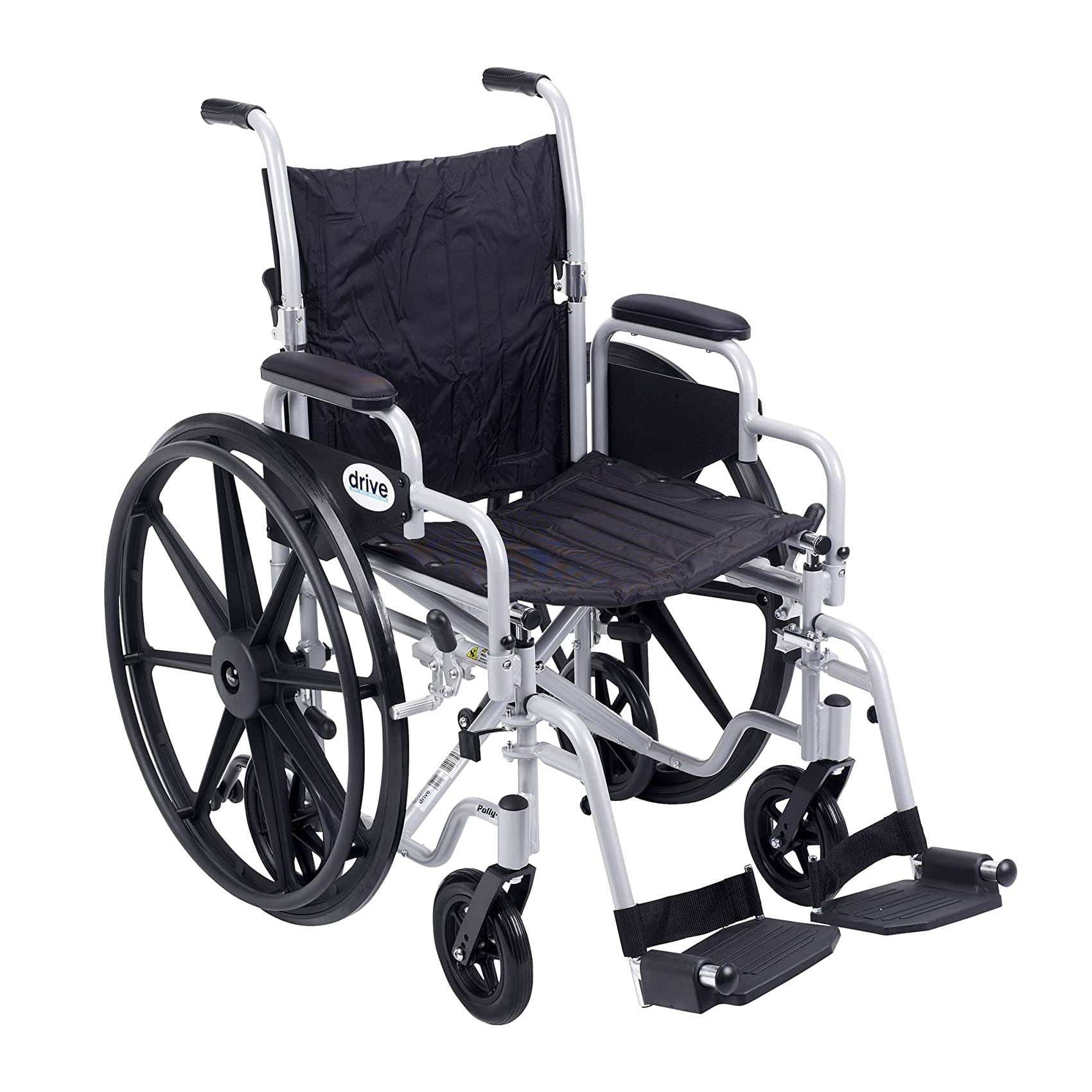 Drive Medical Poly-Fly high strength light weight transport wheelchair with swing-away footrest - Image 1