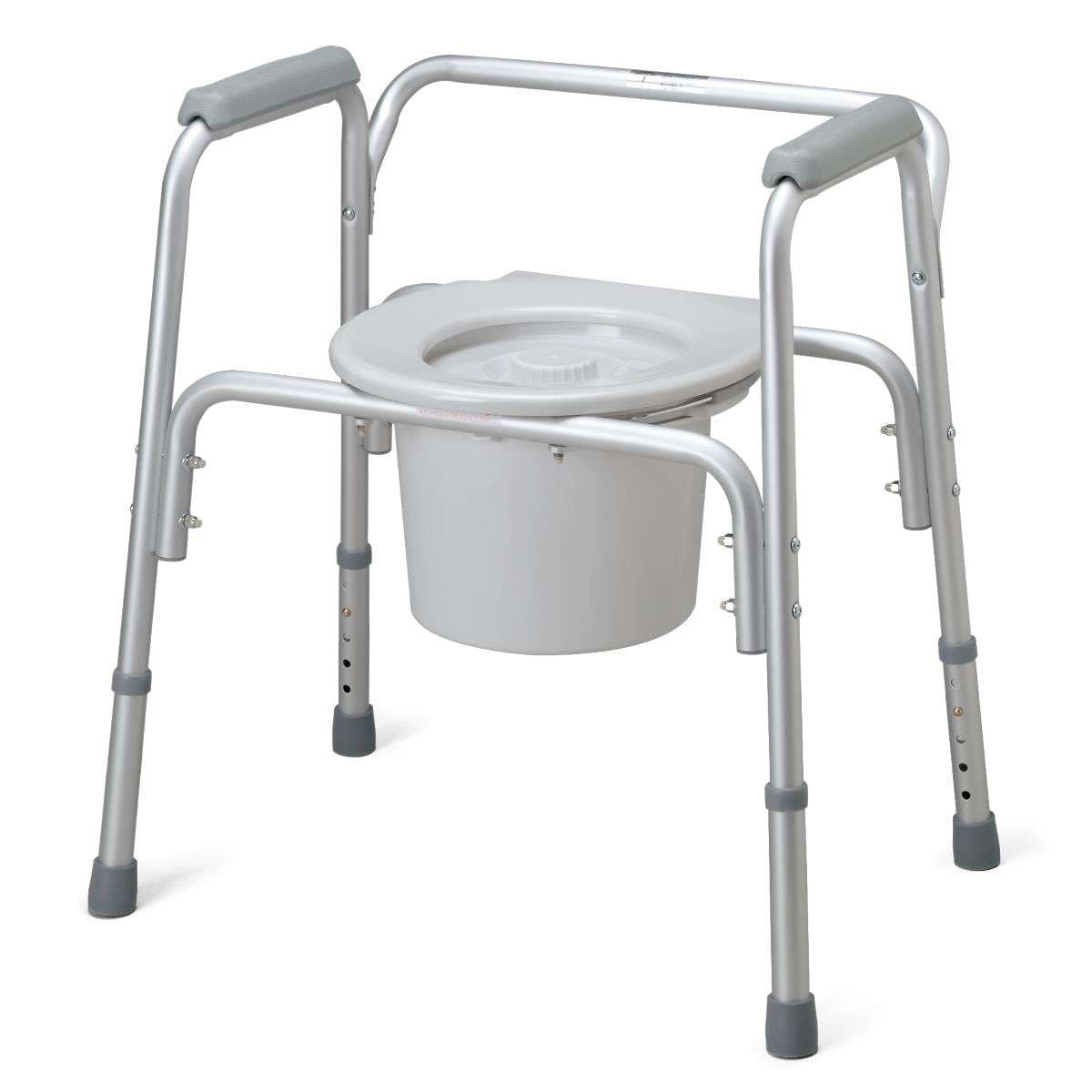 Medline Aluminium Bedside Commode - Image 1