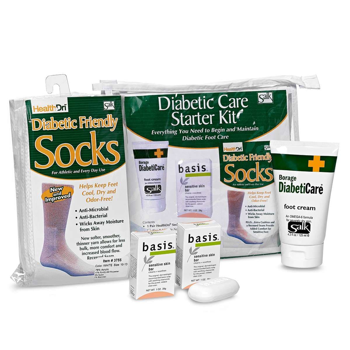 Salk Diabetic Care Starter Kit, Size 10-13