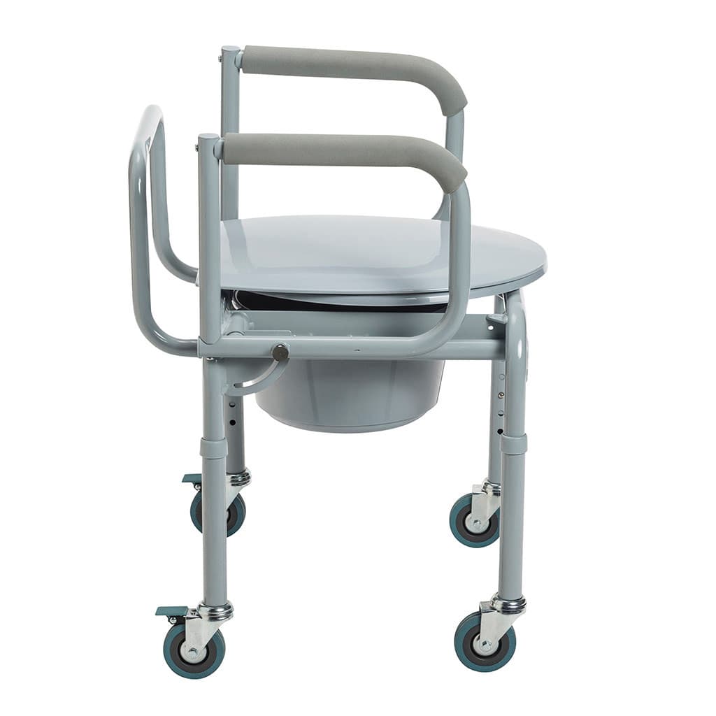 Drive Medical Steel Drop-Arm Commode with Wheels and Padded Armrests - Case of 2 - Image 5