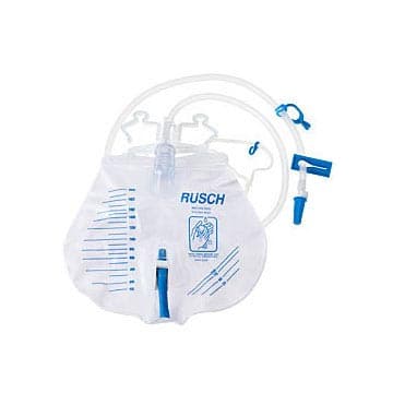 Rusch Premium Bedside Urinary Drainage Bag with Anti-reflux Valve, 2000 mL - Image 1