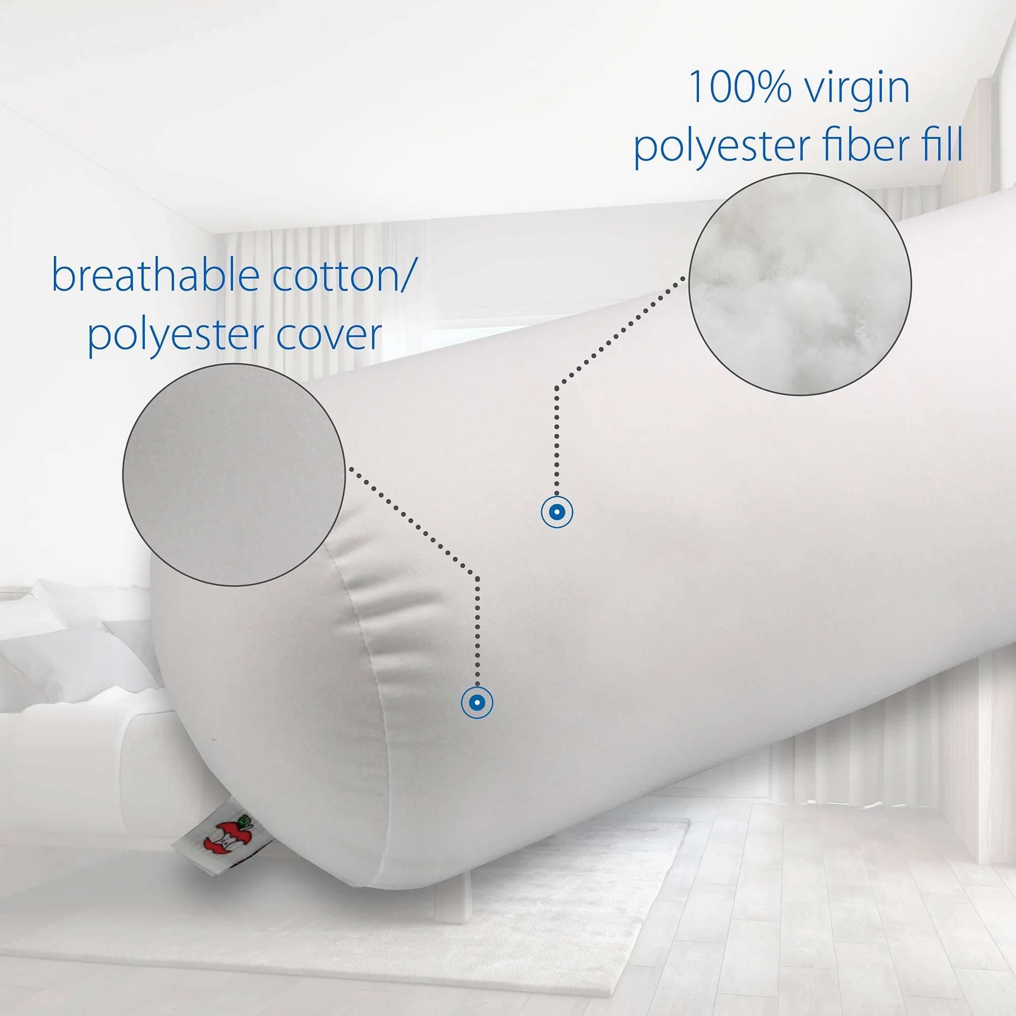 Core Jackson Roll Pillow, White - Image 3