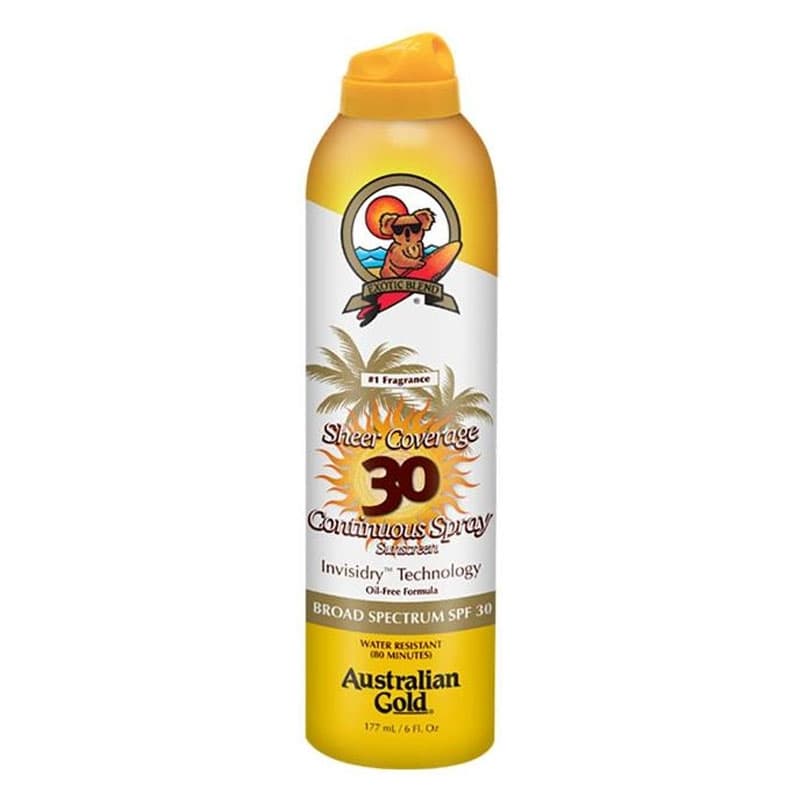 Australian Gold Sheer Coverage Continuous Sunscreen Spray, SPF 30, 6 oz