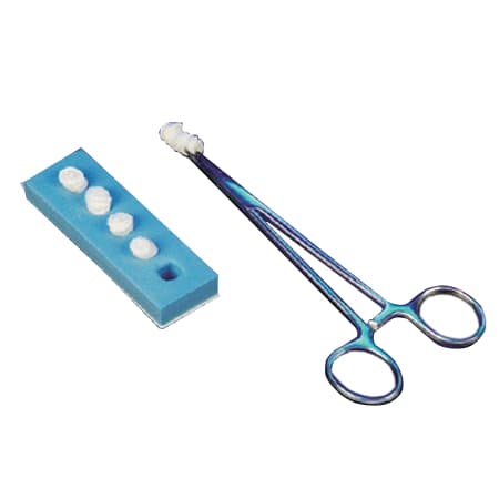 DeRoyal Surgical Kittner Sponge White 3/8 Inch Diameter Foam Count Holder Cylindrical - Case of 250 - Image 1