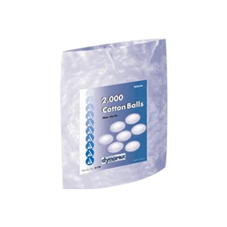 Dynarex Cotton Balls Medium, Non-Sterile - Package of 2000