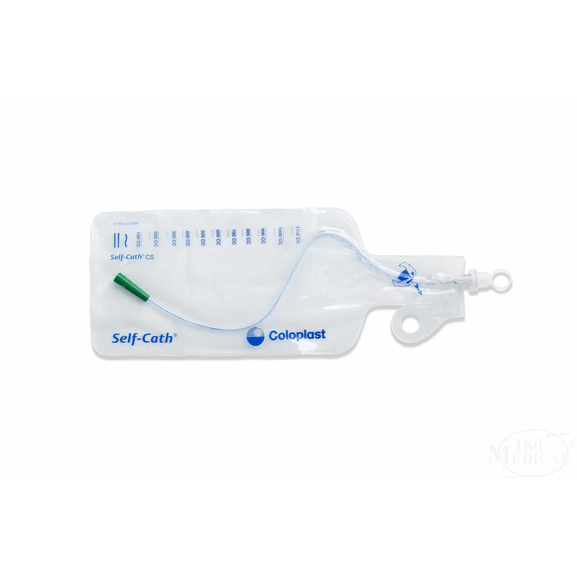 Self-Cath Tapered Coude Tip Closed System Catheter with Guide Stripe - Image 1