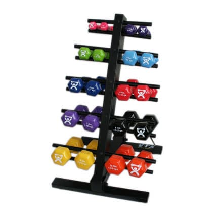 CanDo vinyl coated dumbbell, Cast-iron, 20 piece set - Image 3