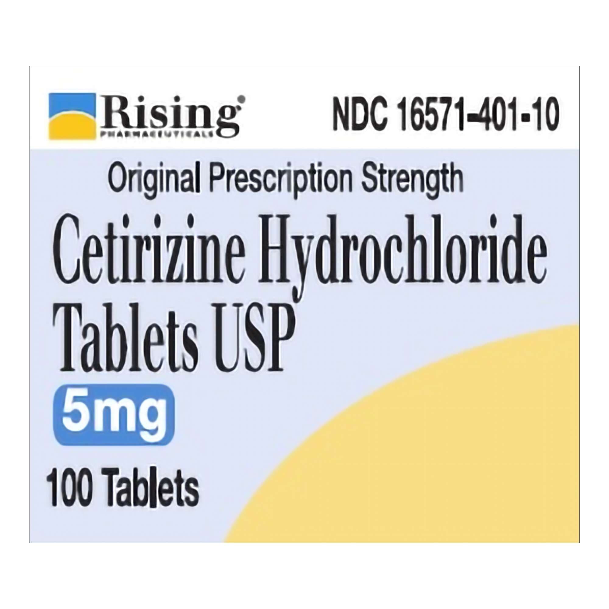 Rising Pharmaceuticals Cetirizine HCl Allergy Relief Tablets - Bottle of 100