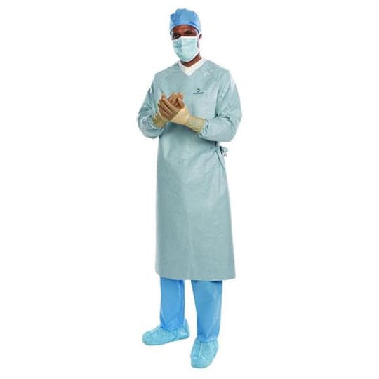 Aero Chrome Surgical Gown with Towel Full, Silver - Image 1