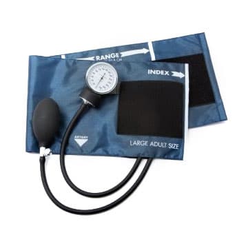 McKesson 2-Tubes Aneroid Sphygmomanometer with Cuff, X-Large, Navy Blue Cuff