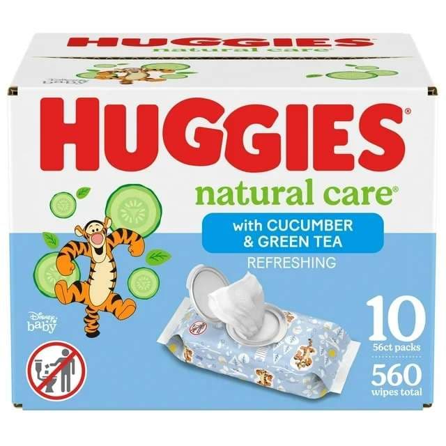 Huggies Natural Care Refreshing Baby Wipes with Cucumber and Green Tea - Case of 560