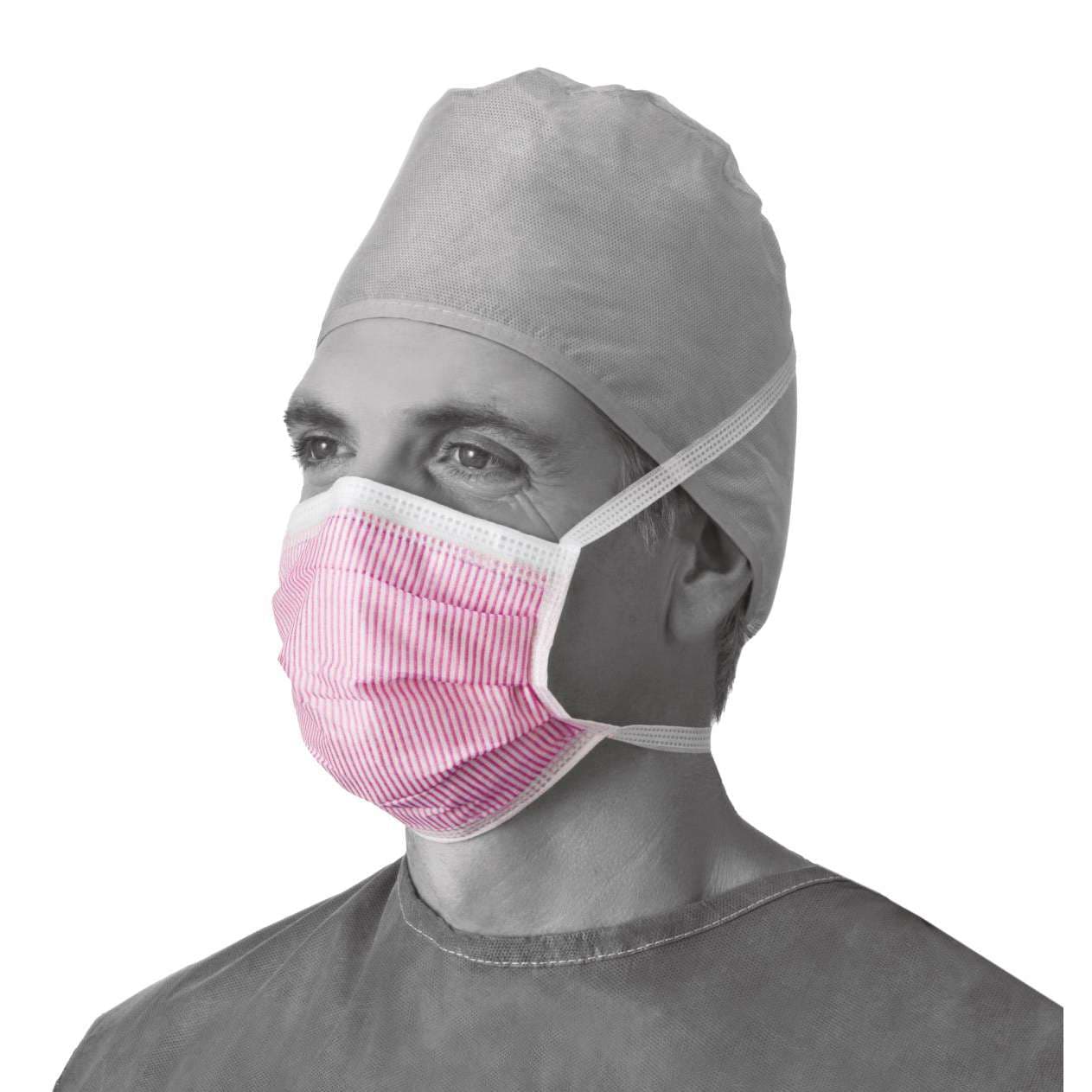 Medline Astm Level 3 Surgical Face Mask with Anti-Fog Foam Ties - Image 2