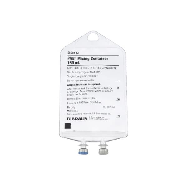 PAB Empty Partial Additive Bag 150 mL Sterile - Case of 48 - Image 1