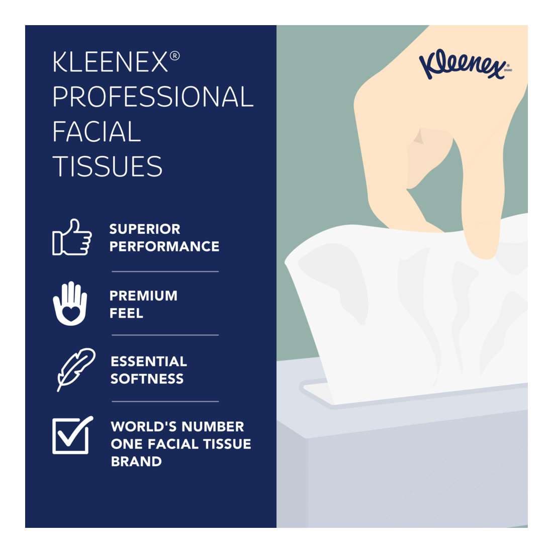 Kleenex Naturals Facial Tissue White 8 x 8.4 Inch 2-Ply - Case of 36 - Image 3