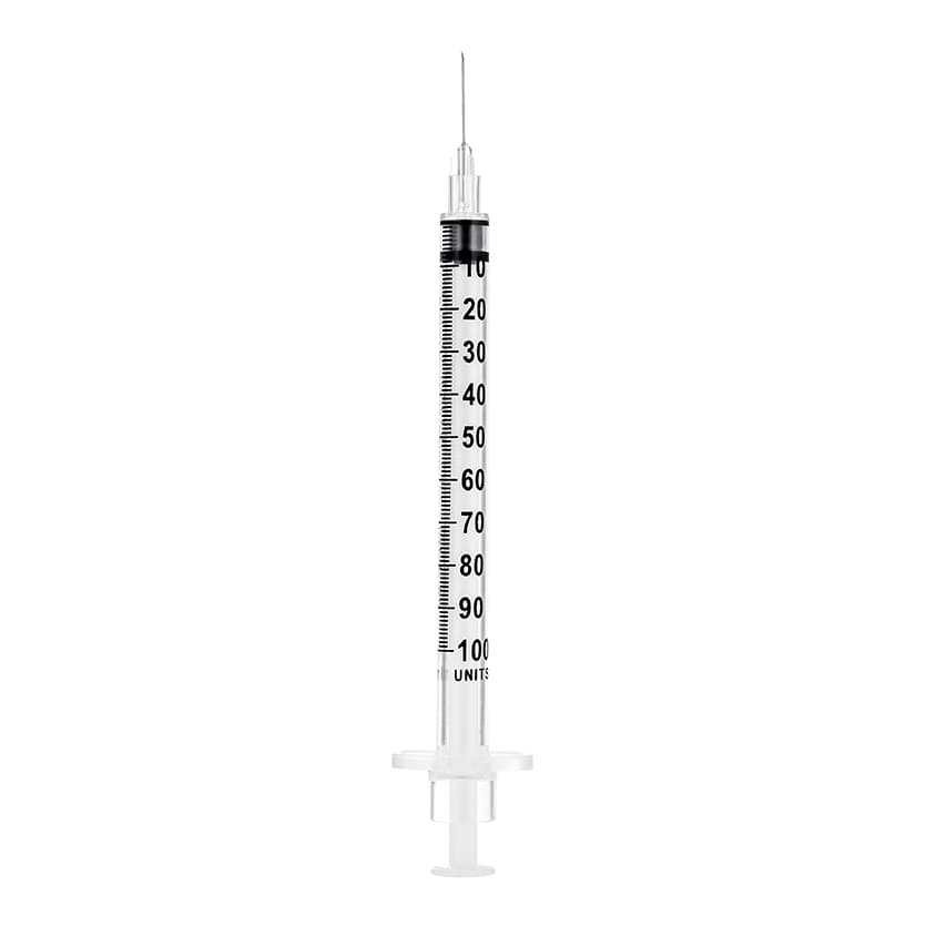 SOL-M Standard Insulin Syringe with Attached Needle