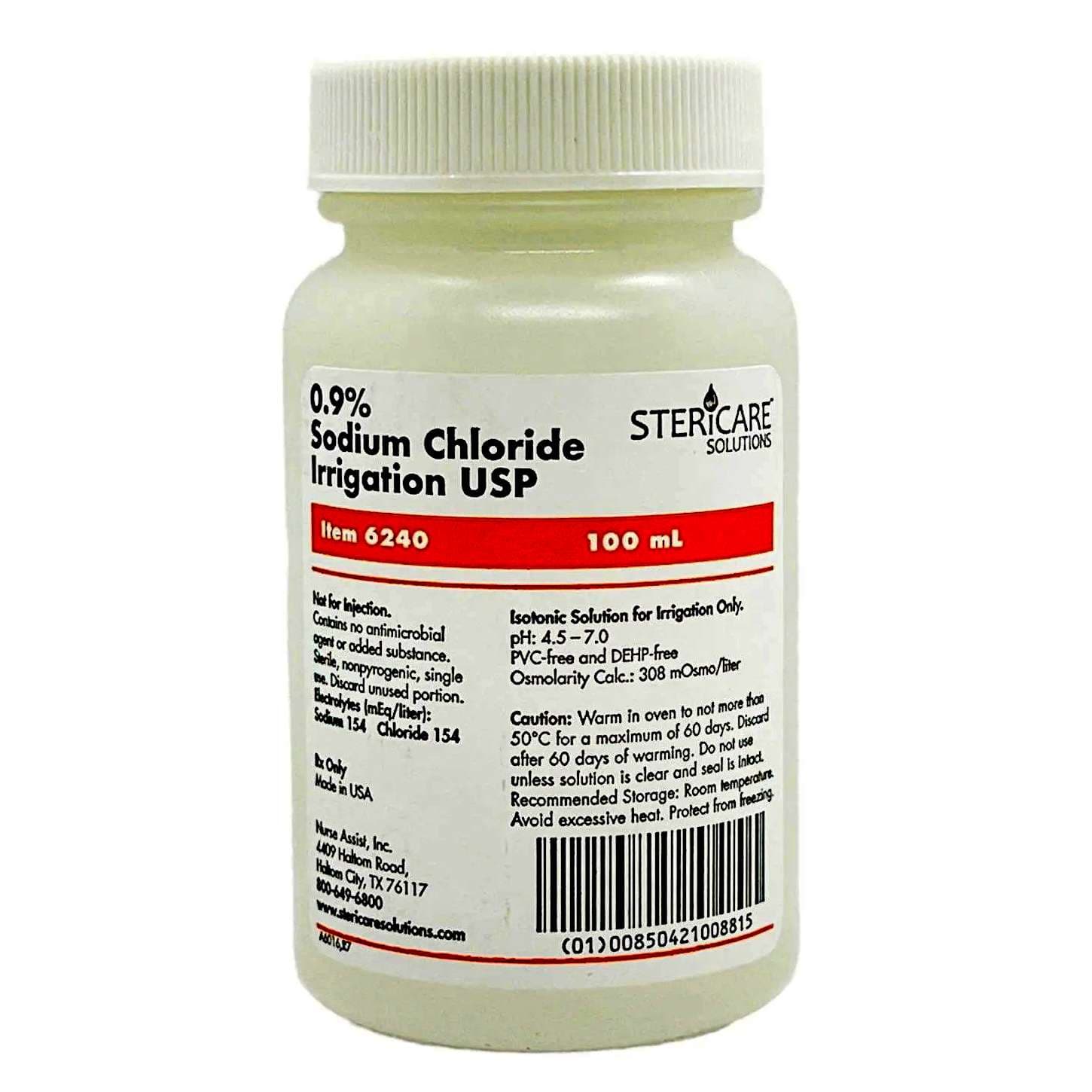 SteriCare USP Normal Saline, 100 mL - Case of 48 - Image 1