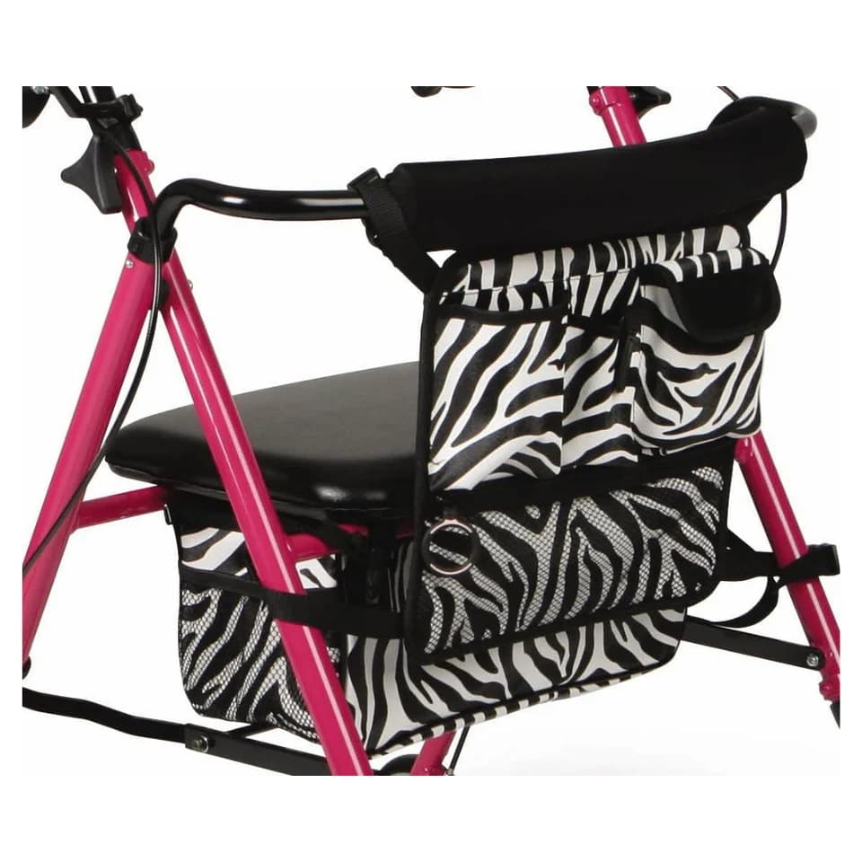 Medline Posh Pink Zebra Rollator - Image 4