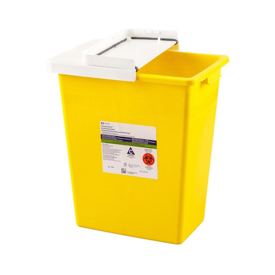 SharpSafety Trace Chemotherapy Container with Hinged Lid - Image 1