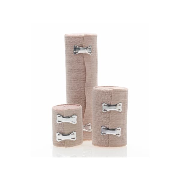 Soft Wrap Compression Bandage Beige 4 Inch x 5 Yard Sterile - Case of 20 - Image 1