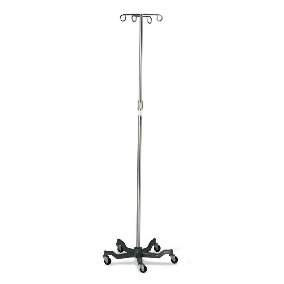Medline Aluminum Five Leg IV Pole - Case of 2