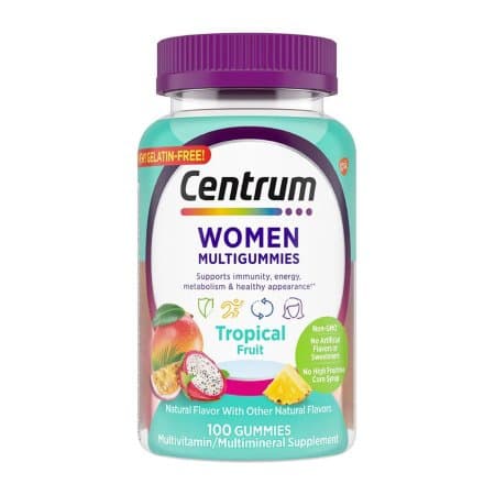 Centrum Women Multivitamin Gummies, Fruit Flavor - Bottle of 100