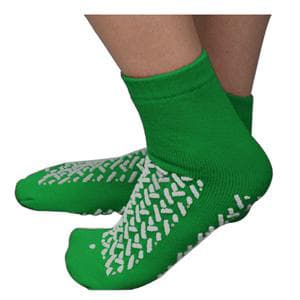 Cardinal Health Double Tread Patient Footwear, Interior Terrycloth, 2XL,Green - Case of 96 - Image 1