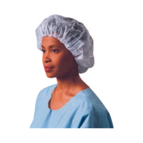 Halyard Inc White Bouffant Cap, Large - Image 1