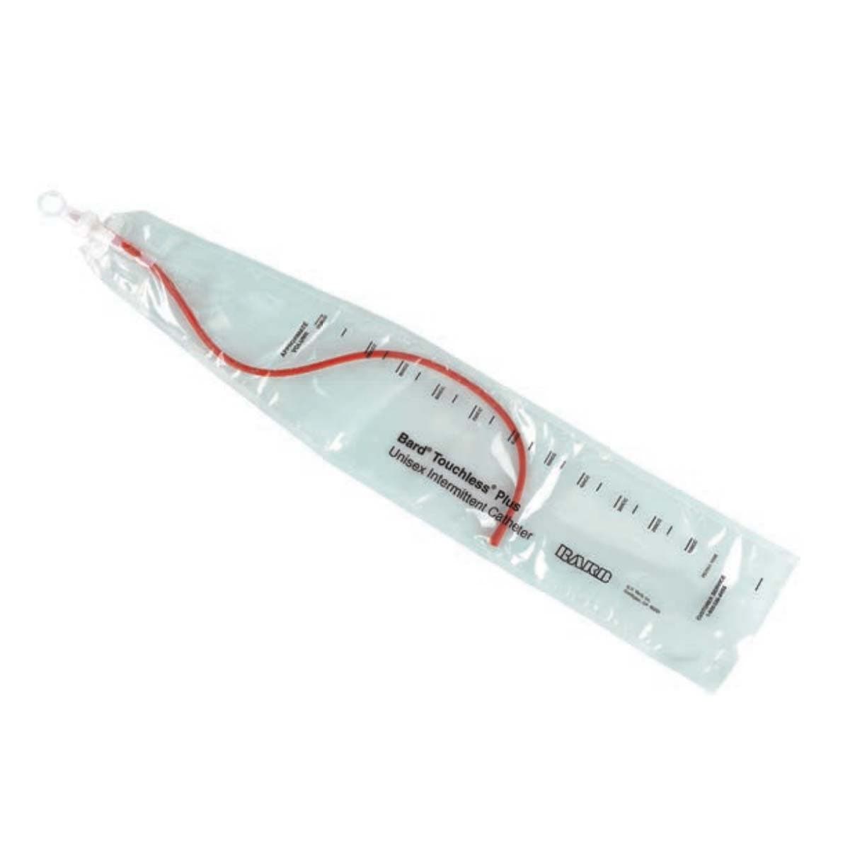 Touchless Plus Red Rubber Closed System Intermittent Catheter, Male
