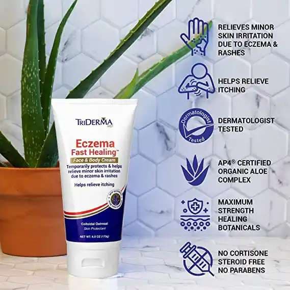 Triderma Eczema Fast Healing Face & Body Cream, 6 oz - Image 2
