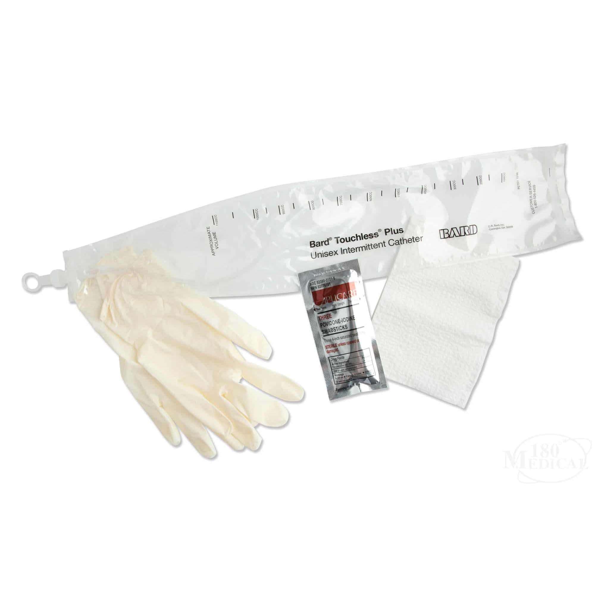 Touchless Plus Vinyl Closed System Intermittent Catheter Kits, Coude Tip - Image 1