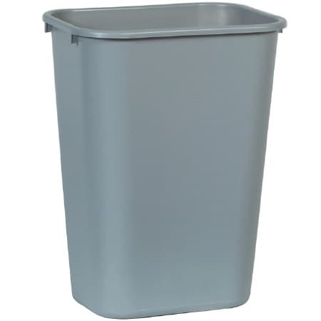 Deskside Rectangular LLDPE Trash Can Without Lid, 41 Quart