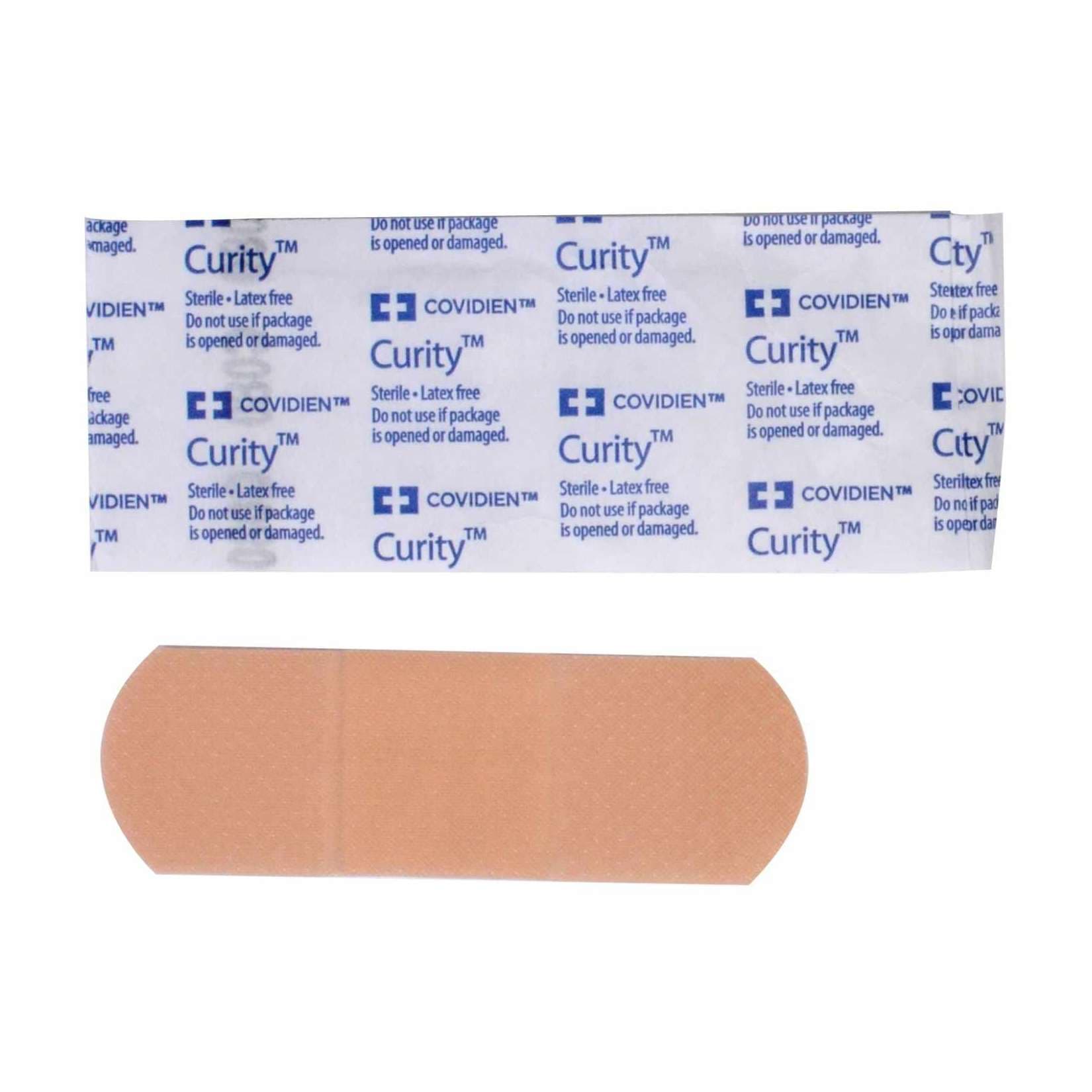 Curity Plastic Adhesive Bandage 3/4" x 3", 3/4" x 7/8" Pad Dimensions, Plastic - Case of 3600 - Image 1