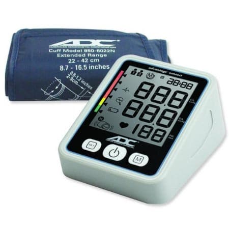 Advantage Connect Home Automatic Digital Blood Pressure Monitor Blue Bluetooth Nylon Cuff