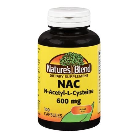 Nature's Blend Acetylcysteine Dietary Supplement Capsules, 600 mg - Bottle of 100